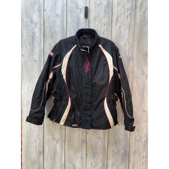 Castles And Crowns Jackets & Blazers - Castle Rizer Womens XL Motorcycle Jacket Black Pink Racing Textile Padded Liner